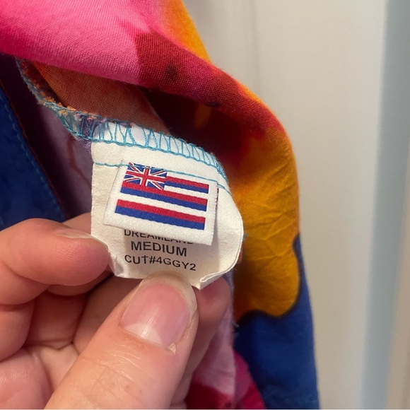 Jams World Floral Hawaiian Button Front Shirt W624-DRED DREAMLAND print Size M - Picture 6 of 8